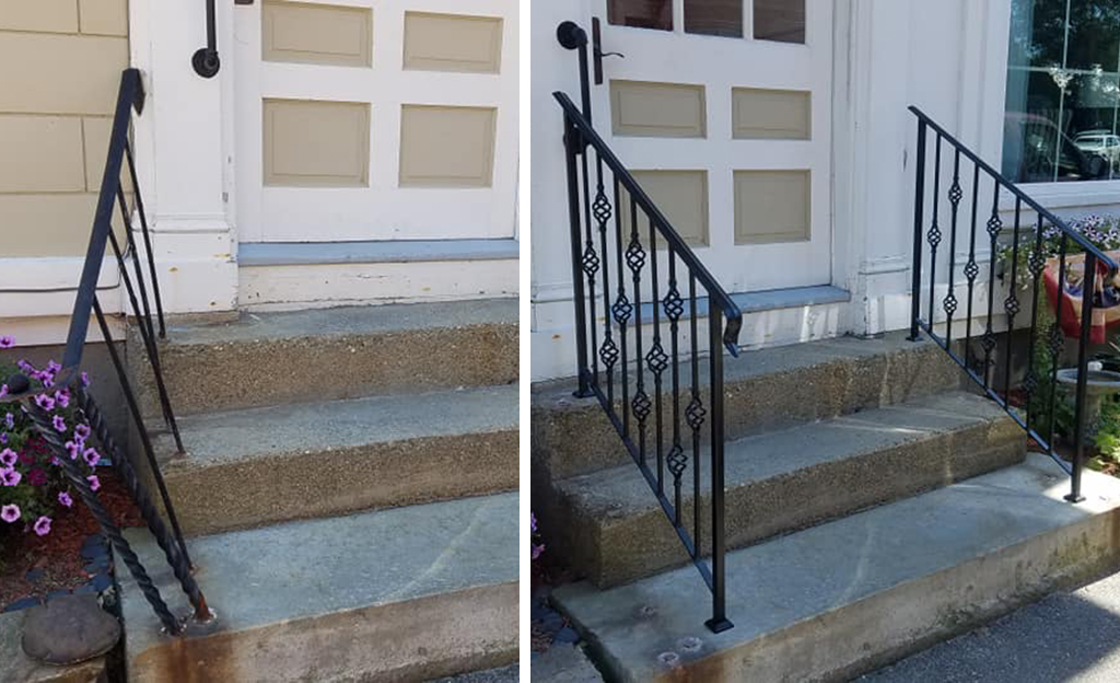 Double Iron Railings, Before and After