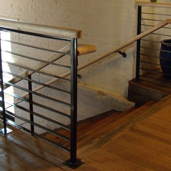 Iron Rails with Wooden Grab Bars